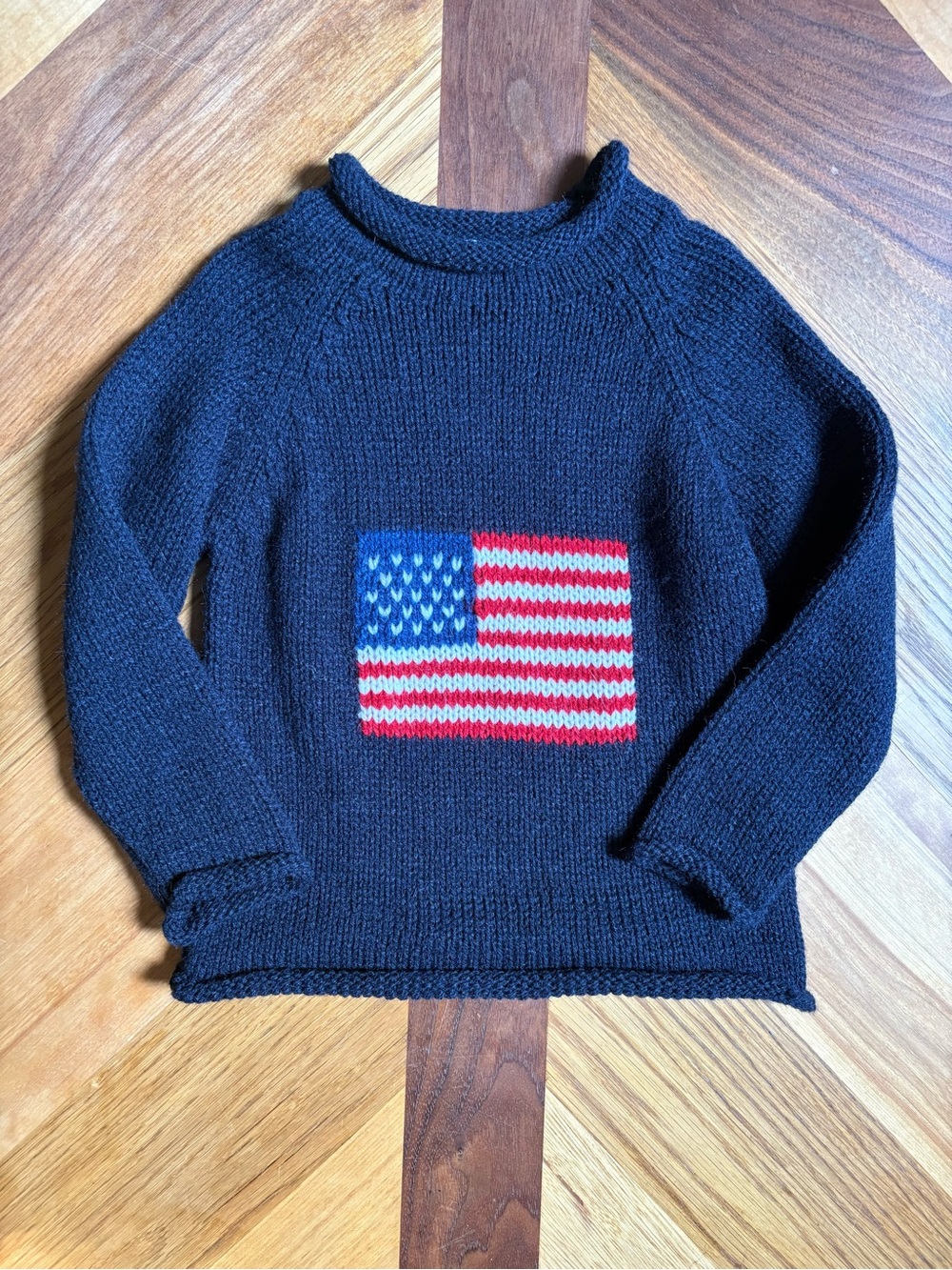 Children’s American South Side Alpaca Wool American Flag Sweater